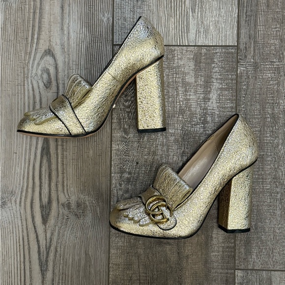 Gucci GG Logo Leather Loafer Pumps - Picture 3 of 6